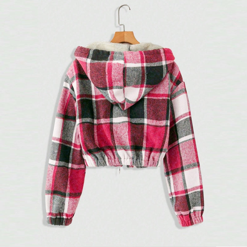 Plaid Hooded Jacket