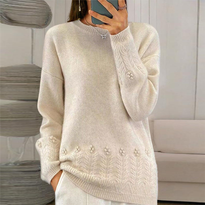Loose Round Neck Long Sleeve Pullover