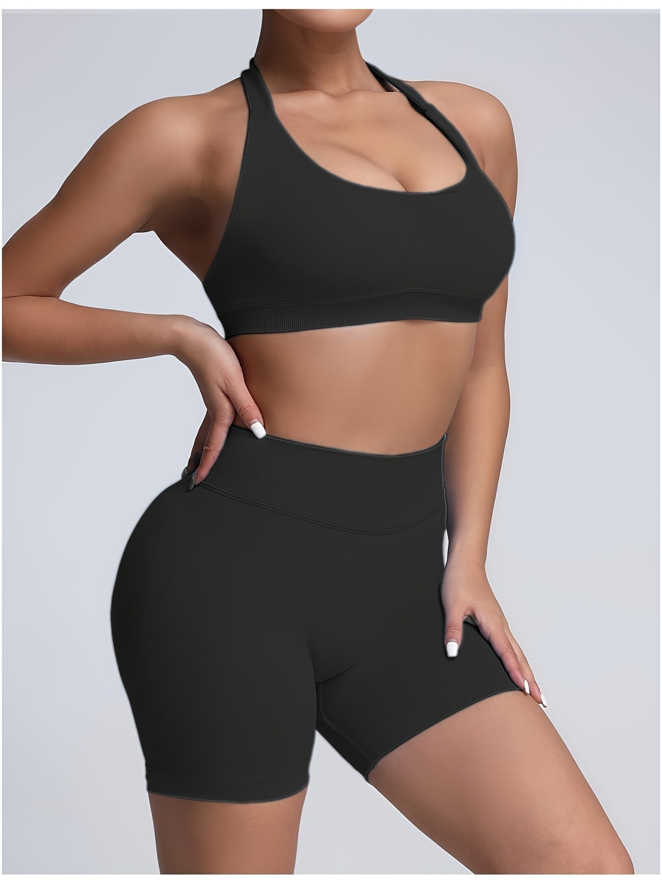 3-Pack Yoga Outfit  Sports Bra High-Waist Shorts  Quick-Dry