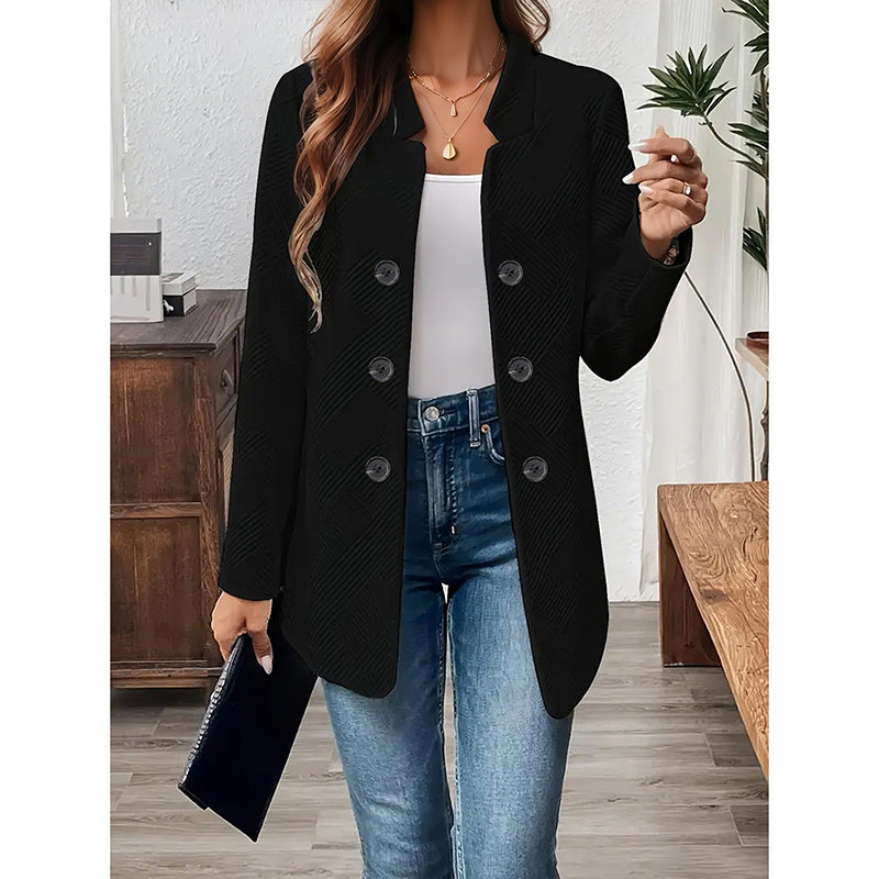 Long Sleeve Notch Collar Jacket