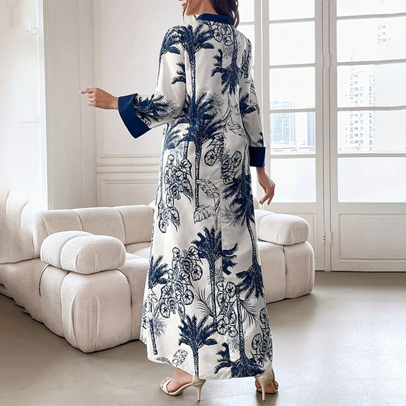 V Neck Long Sleeve Maxi