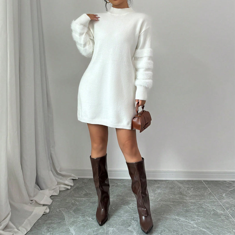 Plush Long Sleeve Mini Dress