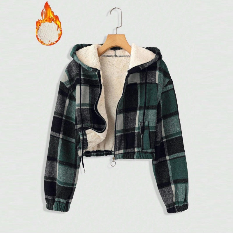 Plaid Hooded Jacket