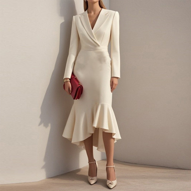 Notch Lapel Mermaid Dress