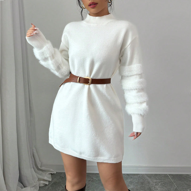 Plush Long Sleeve Mini Dress