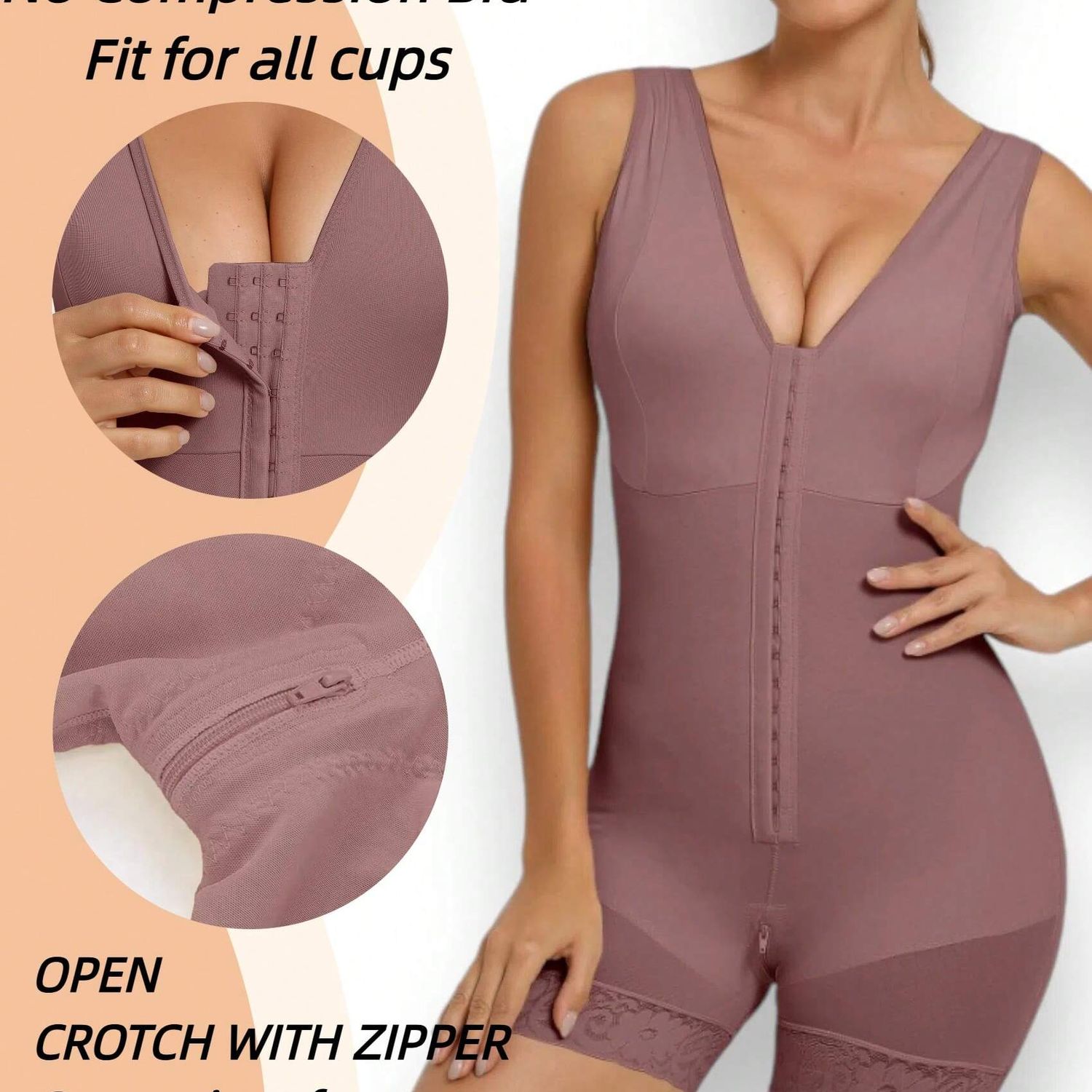 Shapewear, Full Body Sculpting After Abdominal Control, Hip Lifter With Zipper Crotch
