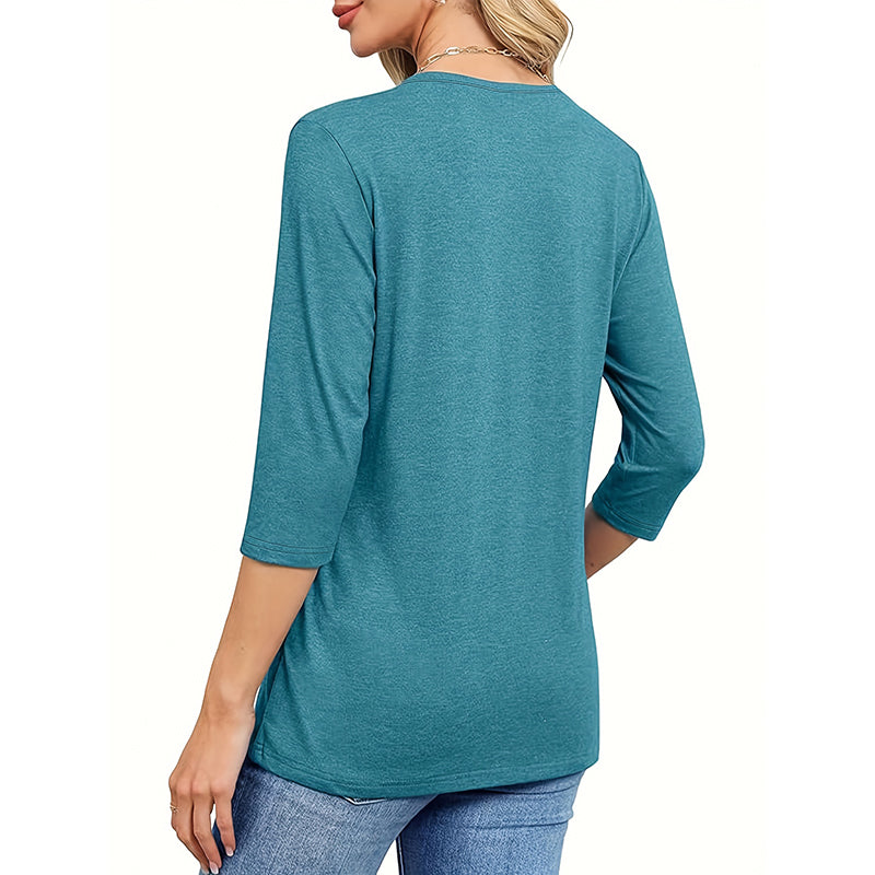 3 Pack 3 4 Sleeve Shirts For Women V Neck T Shirt Fall Casual Tops Basic Base Layer Undershirts Tees
