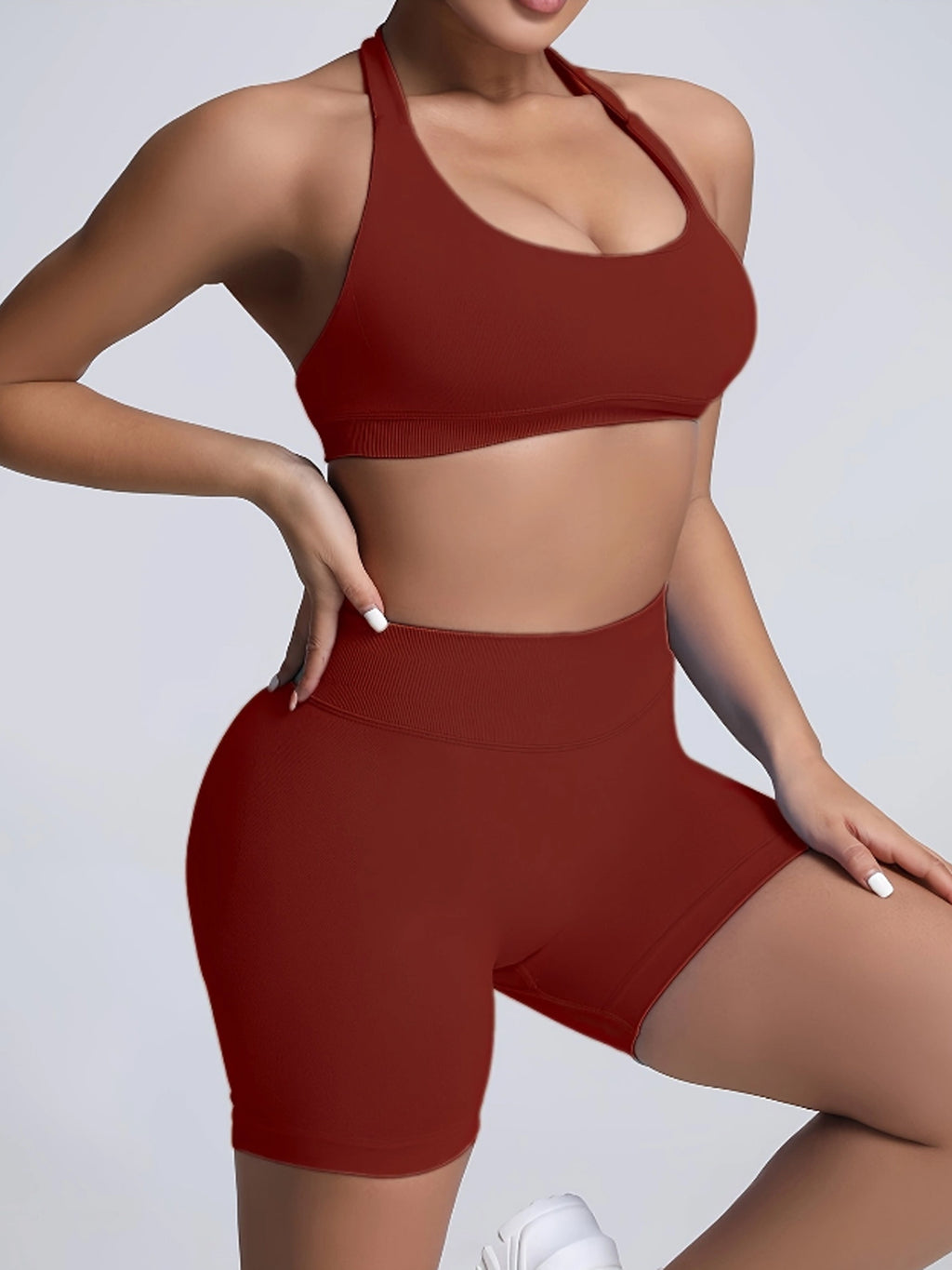 3-Pack Yoga Outfit  Sports Bra High-Waist Shorts  Quick-Dry