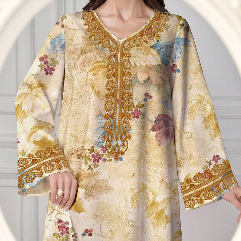 Floral V-Neck Maxi Dress