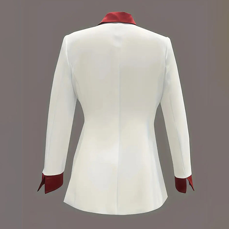 Notch Lapel Double-Breasted Long Sleeve Jacket