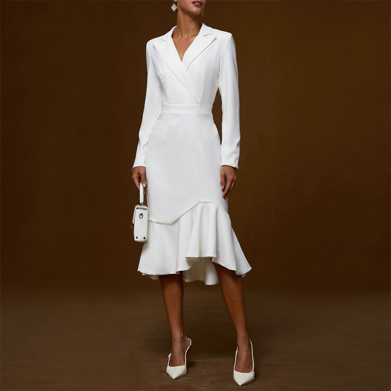 Notch Lapel Mermaid Dress