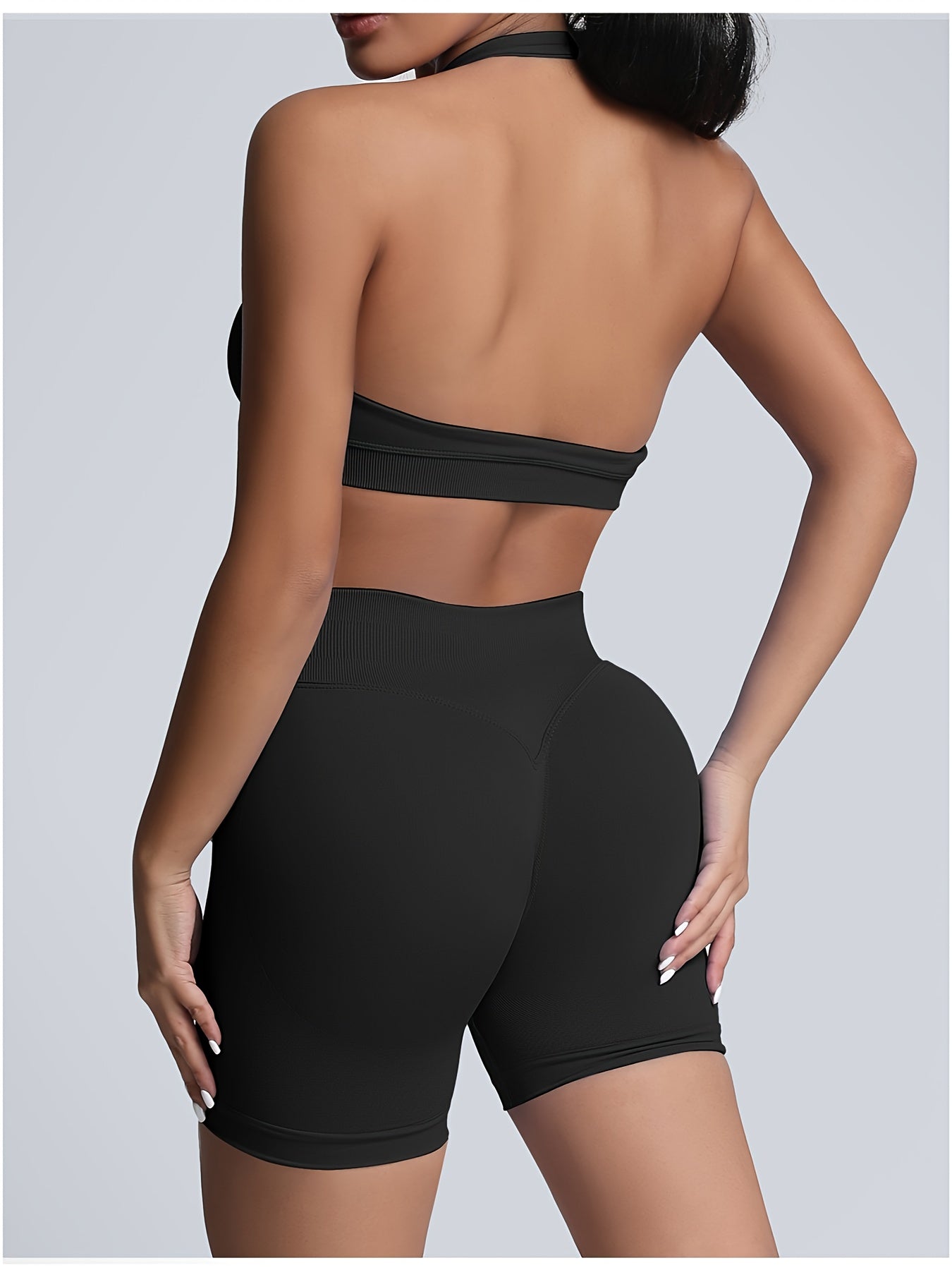 3-Pack Yoga Outfit  Sports Bra High-Waist Shorts  Quick-Dry