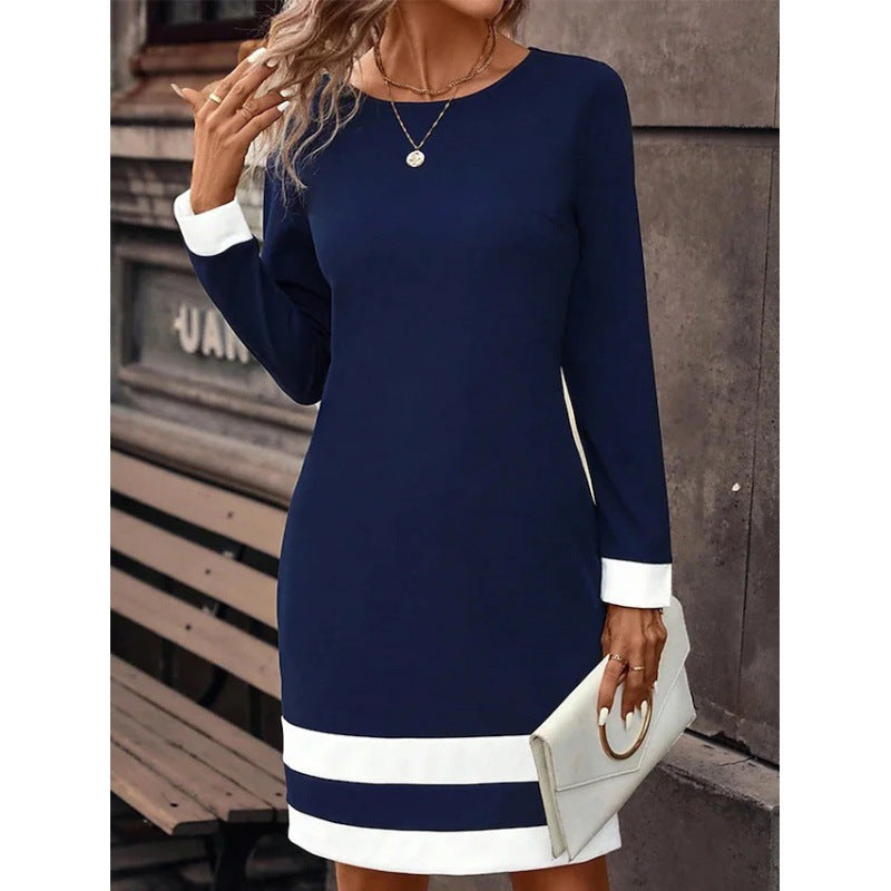 Long-sleeve Dress With Round Neckline