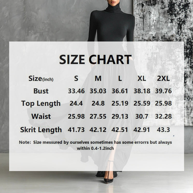 Elegant High-Neck Sweater And Skirt Set