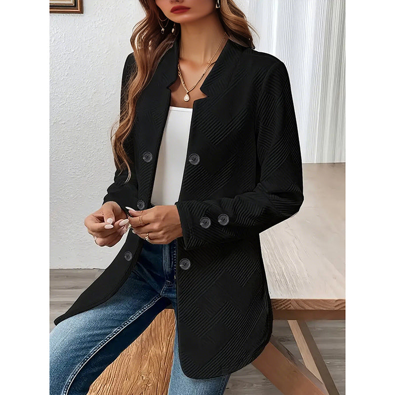 Long Sleeve Notch Collar Jacket