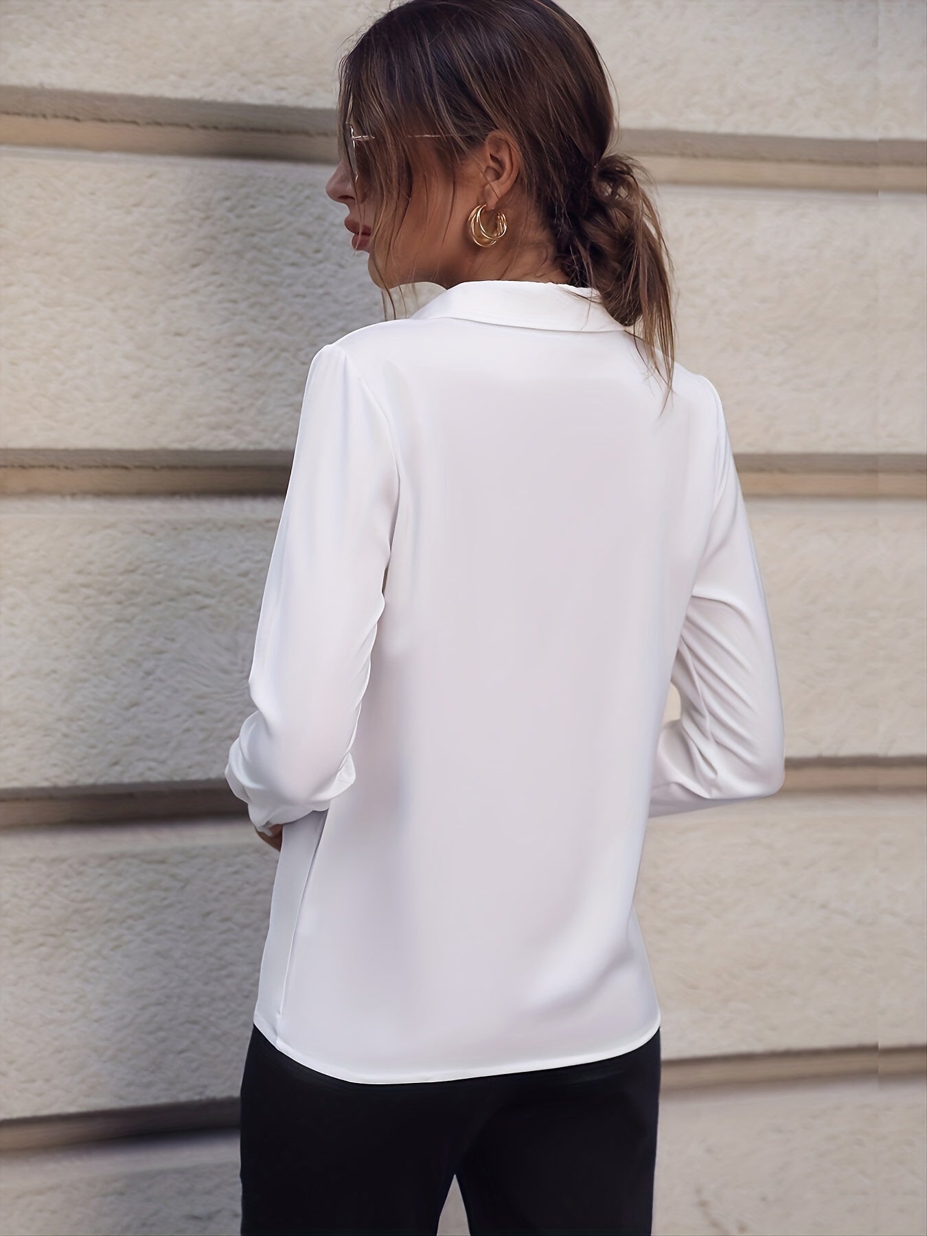 Long Sleeve Shirt With Pearl Button