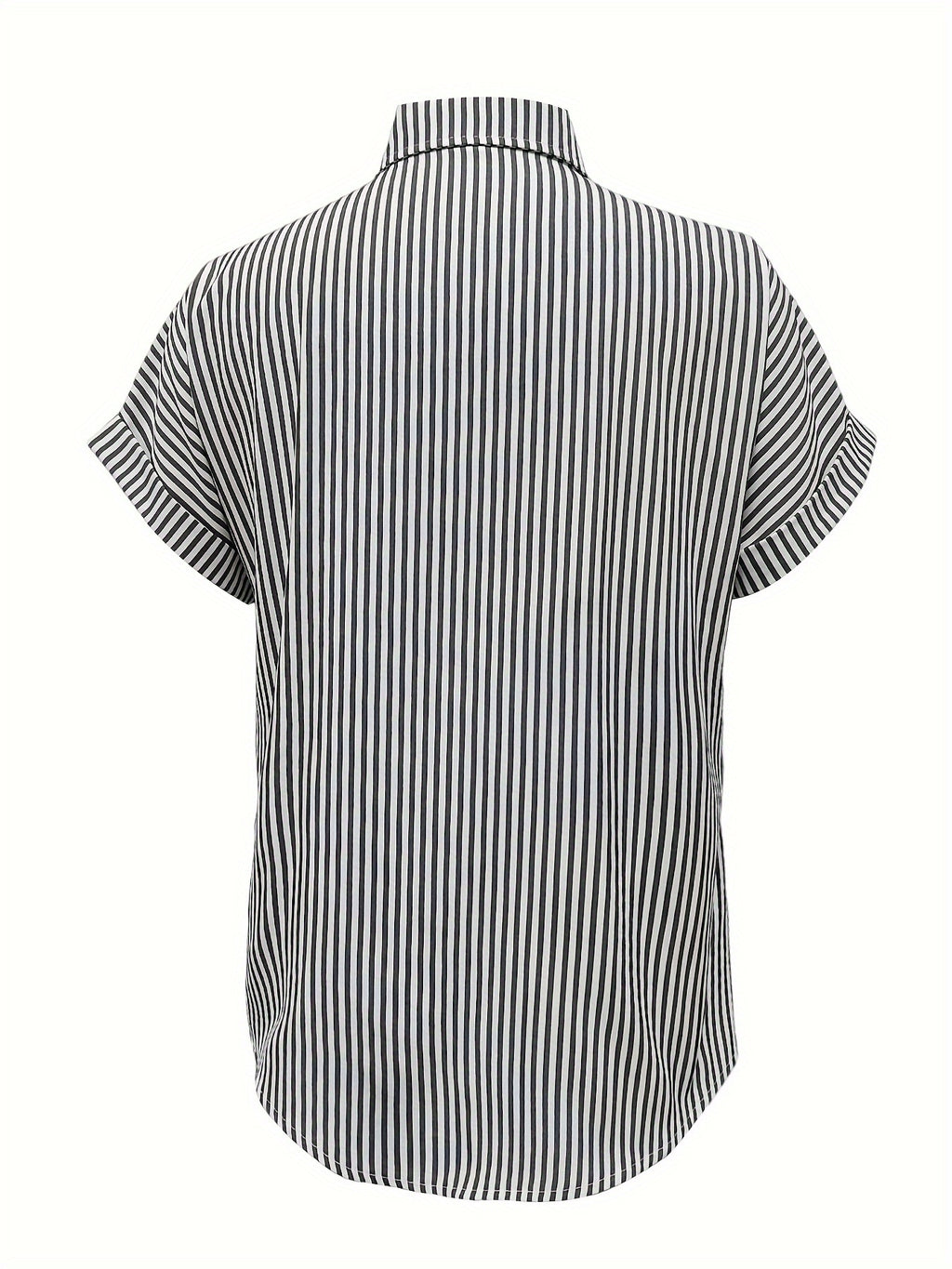 Vertical Striped Button Front Shirt