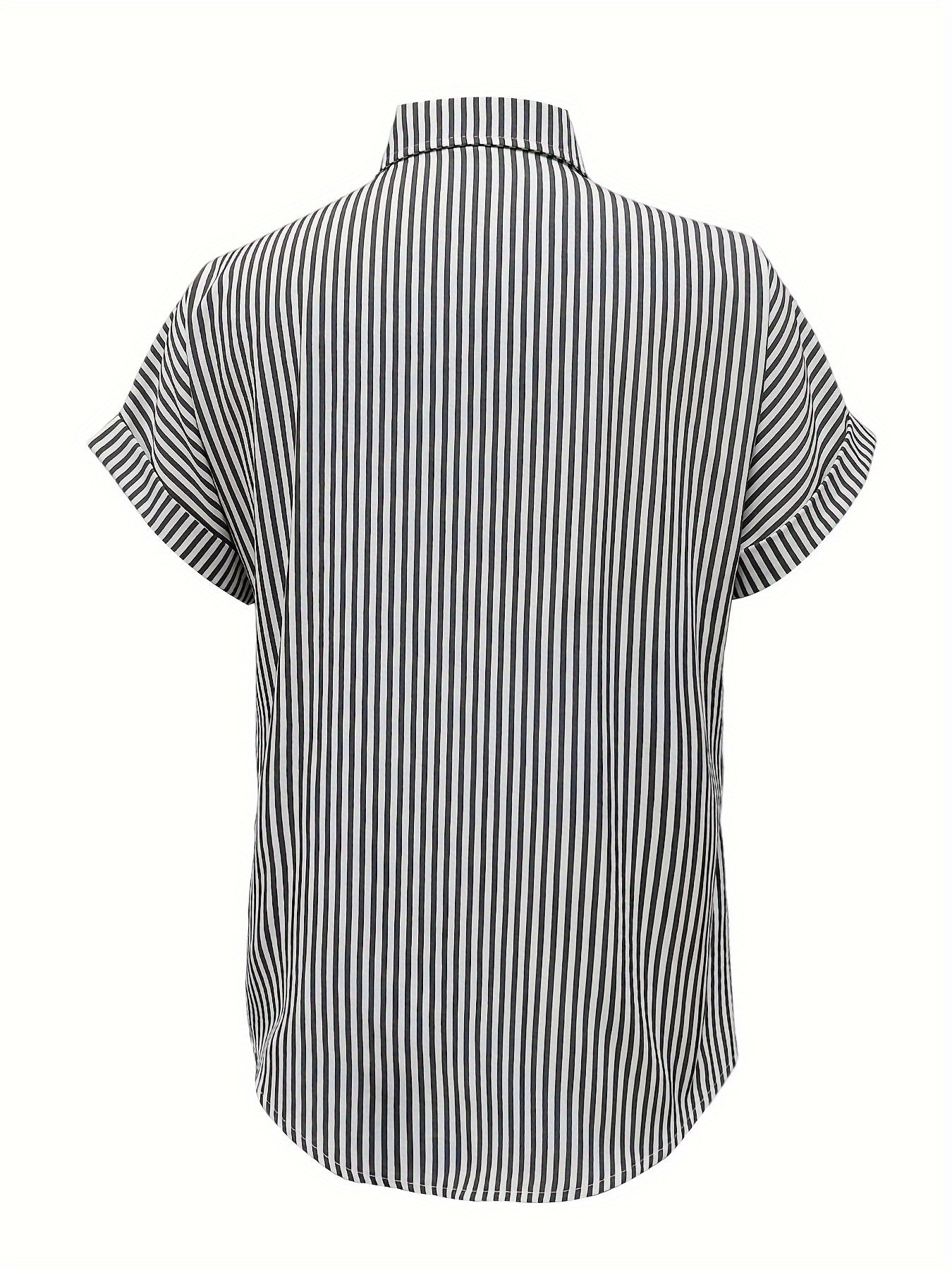 Vertical Striped Button Front Shirt