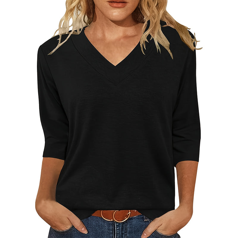 3 Pack 3 4 Sleeve Shirts For Women V Neck T Shirt Fall Casual Tops Basic Base Layer Undershirts Tees