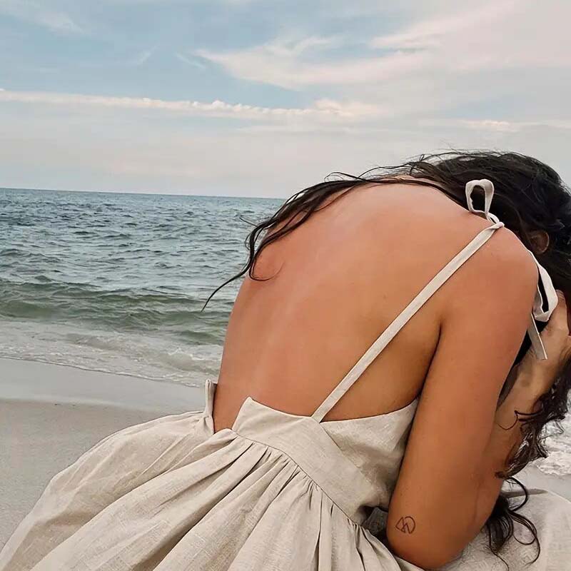 Maxi V Neck Spaghetti Strap Long Sundress