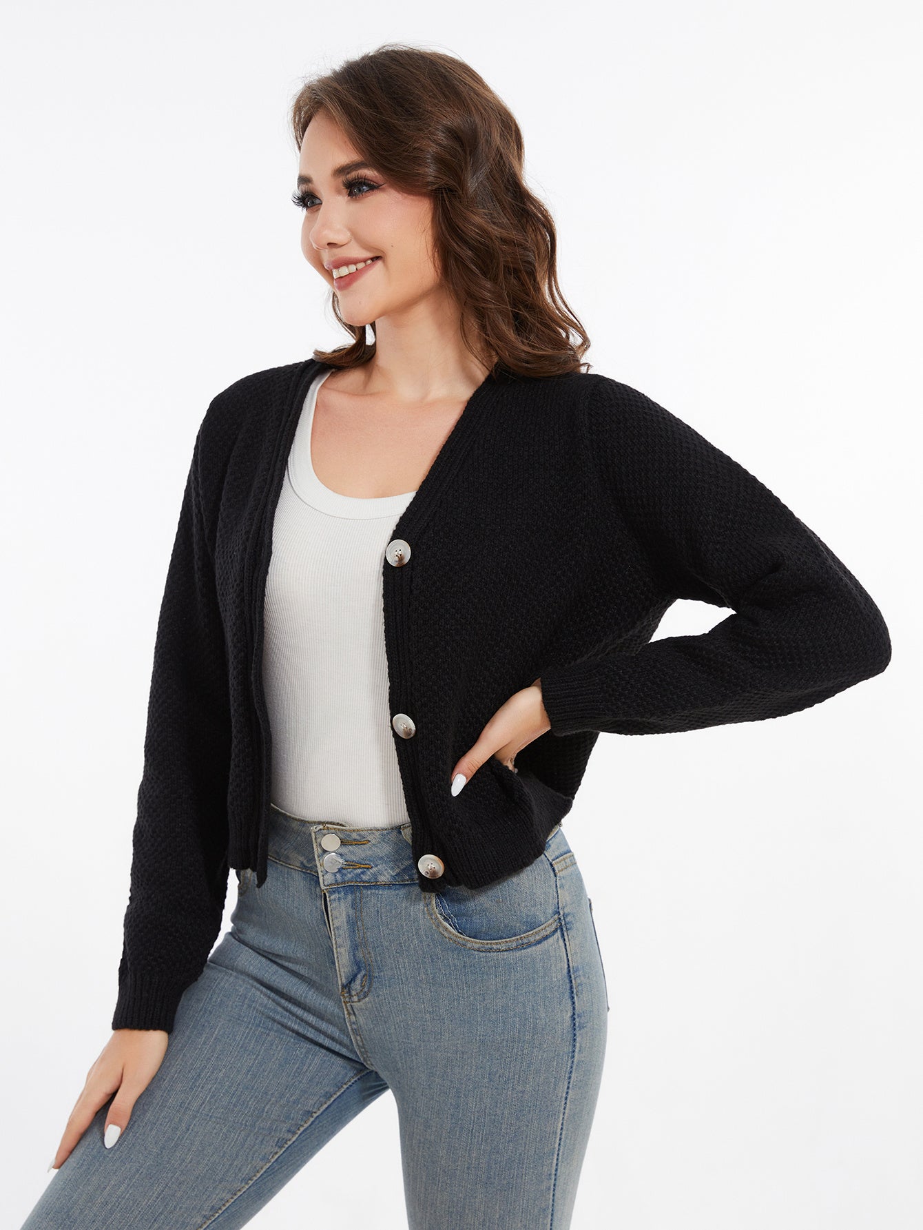 Long Sleeved Striped Cardigan Top