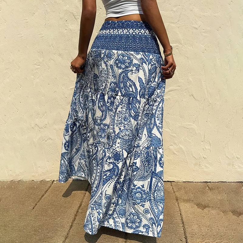 Boho Floral Print Maxi