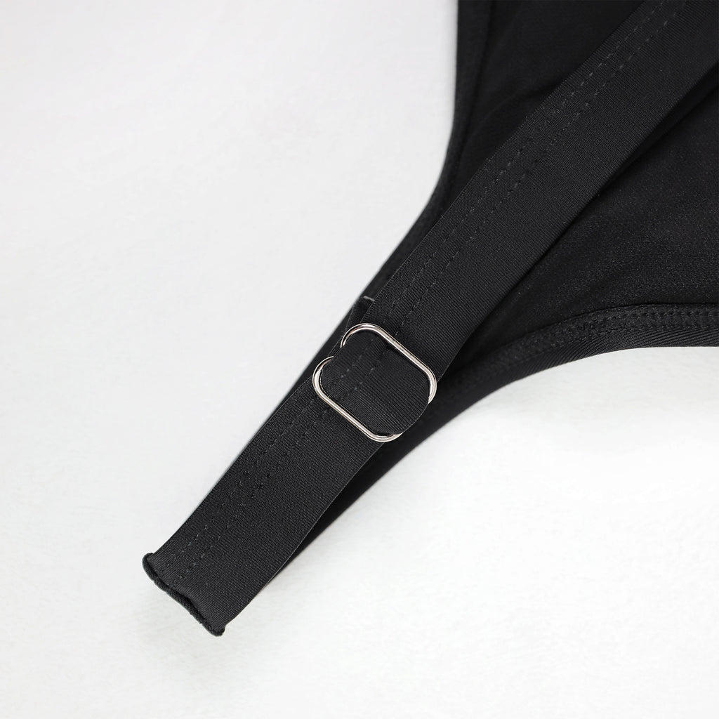 V Neck Criss Cross Ruched Push Up Slimming Swimwear