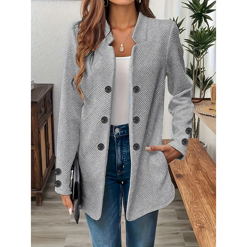 Long Sleeve Notch Collar Jacket