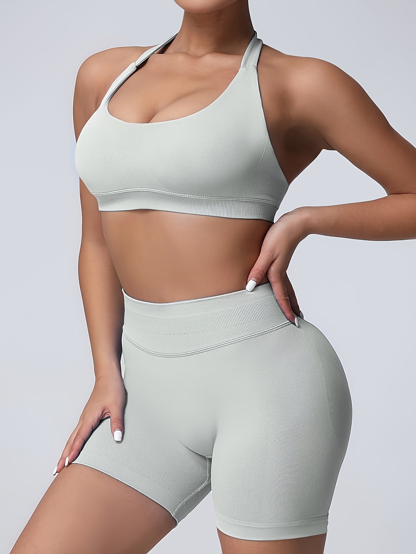 3-Pack Yoga Outfit  Sports Bra High-Waist Shorts  Quick-Dry