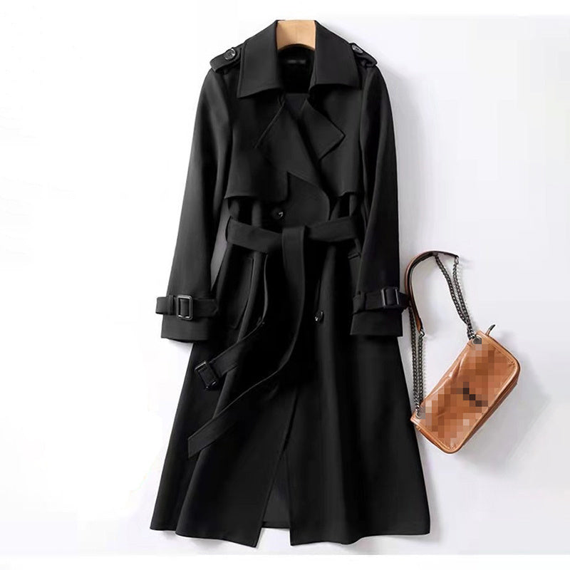 Long Sleeve Belted Mid-Length Jacket