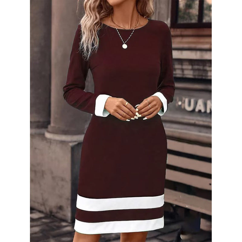 Long-sleeve Dress With Round Neckline