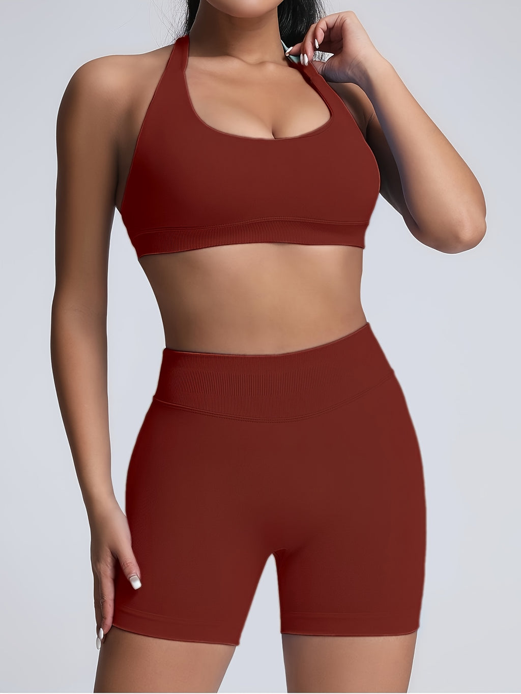 3-Pack Yoga Outfit  Sports Bra High-Waist Shorts  Quick-Dry