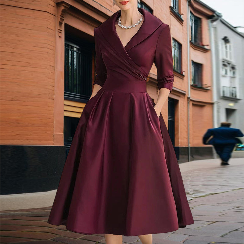 V-Neck Midi Dress