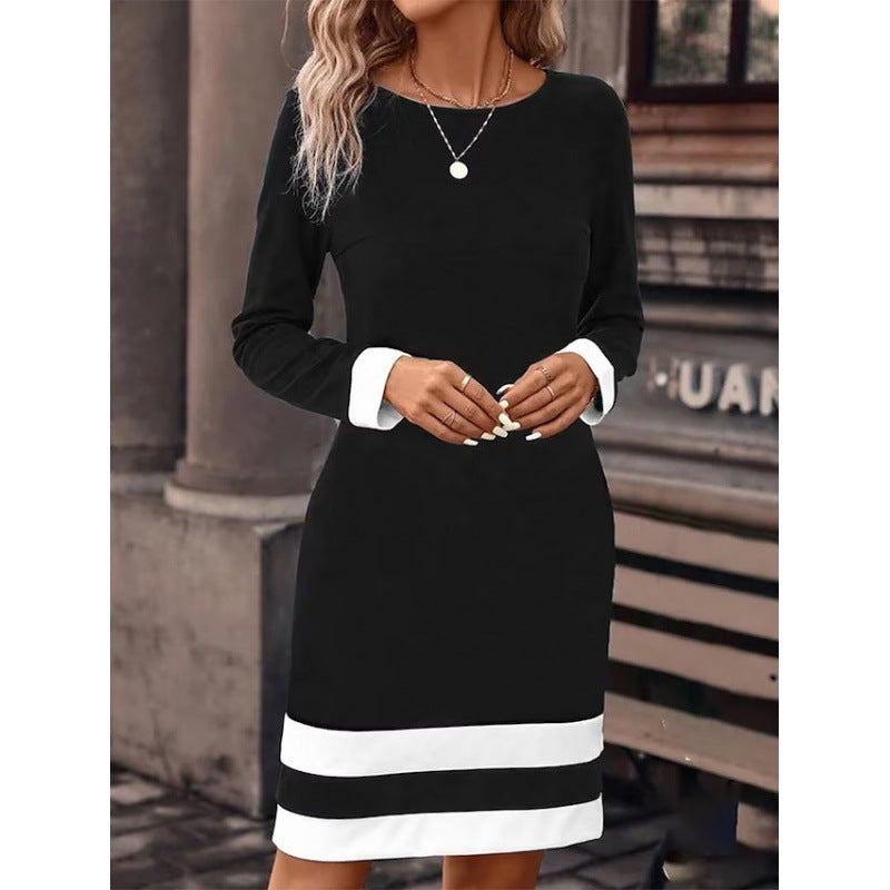 Long-sleeve Dress With Round Neckline