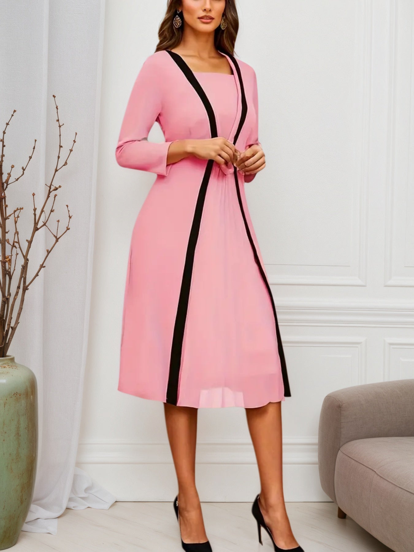 Seven Sleeve Layered Dress