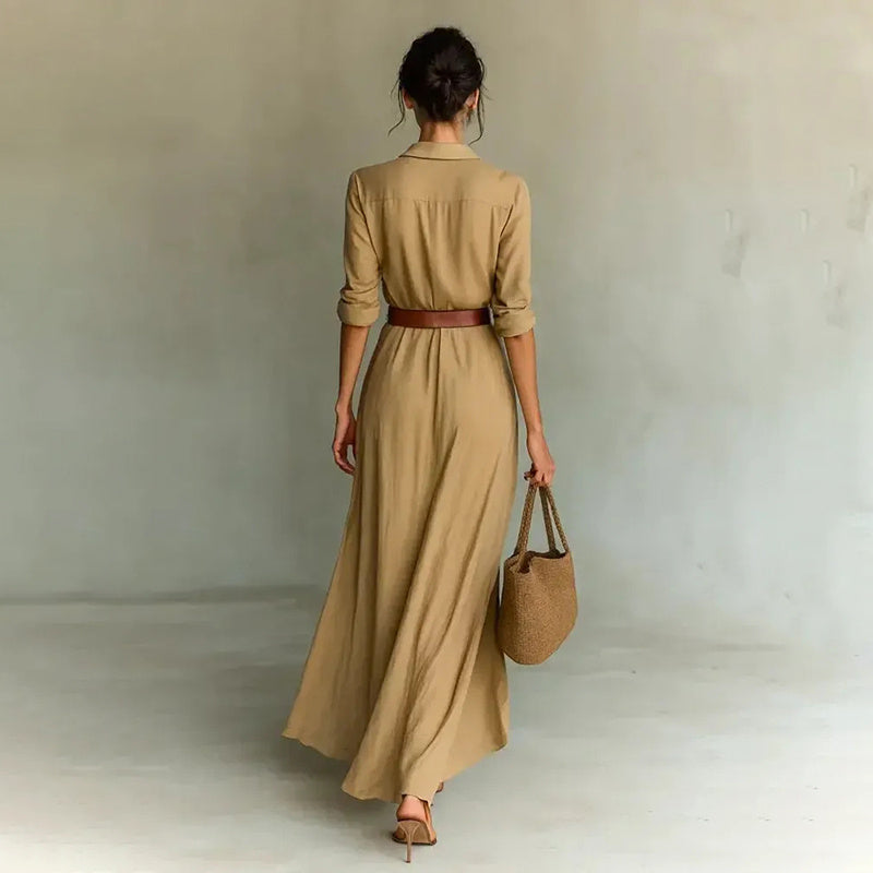Long Sleeve Ruched Maxi