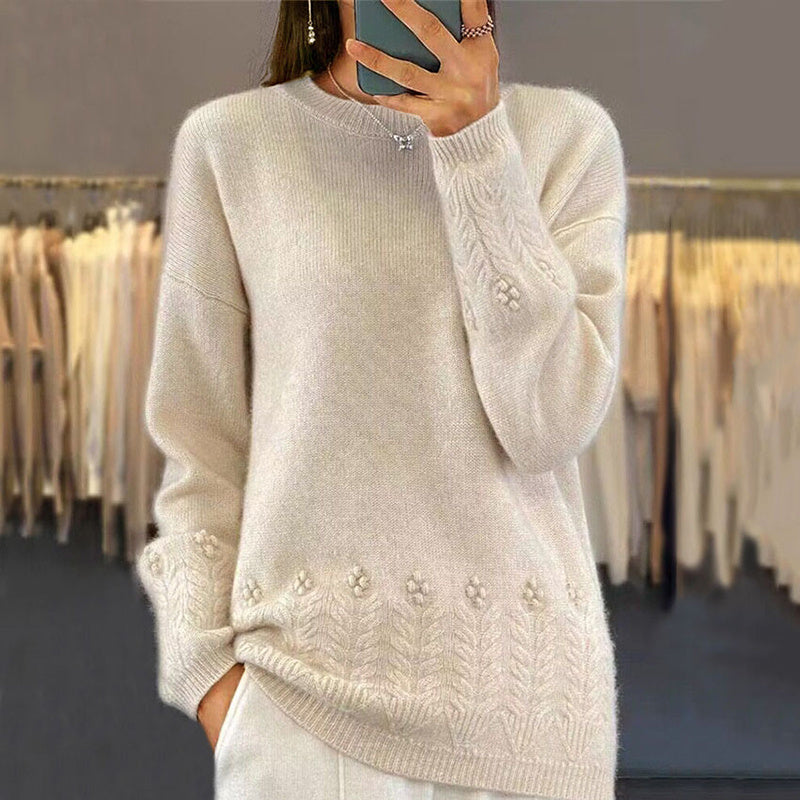 Loose Round Neck Long Sleeve Pullover
