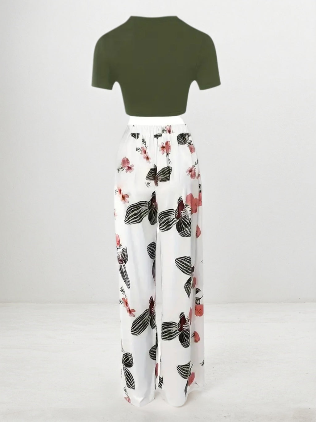 2 Pieces Striped Short Sleeved Jacket