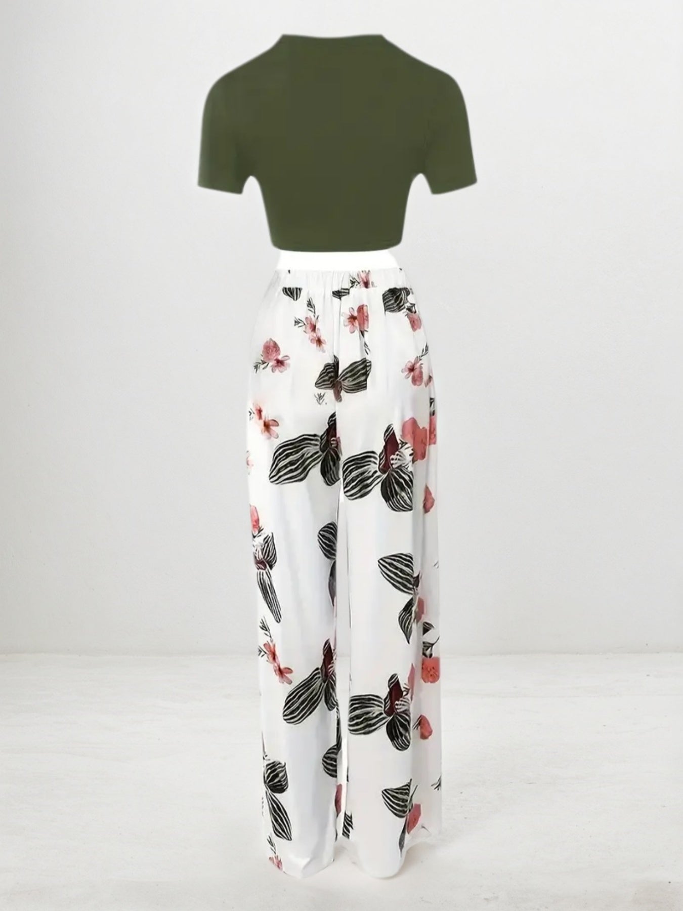 2 Pieces Striped Short Sleeved Jacket