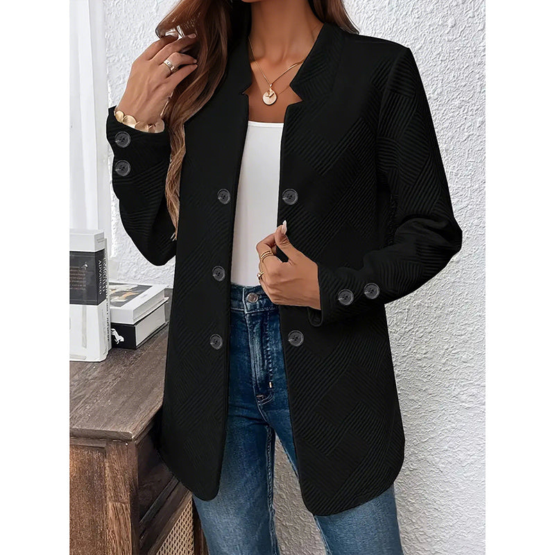 Long Sleeve Notch Collar Jacket