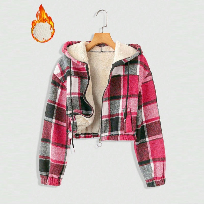 Plaid Hooded Jacket