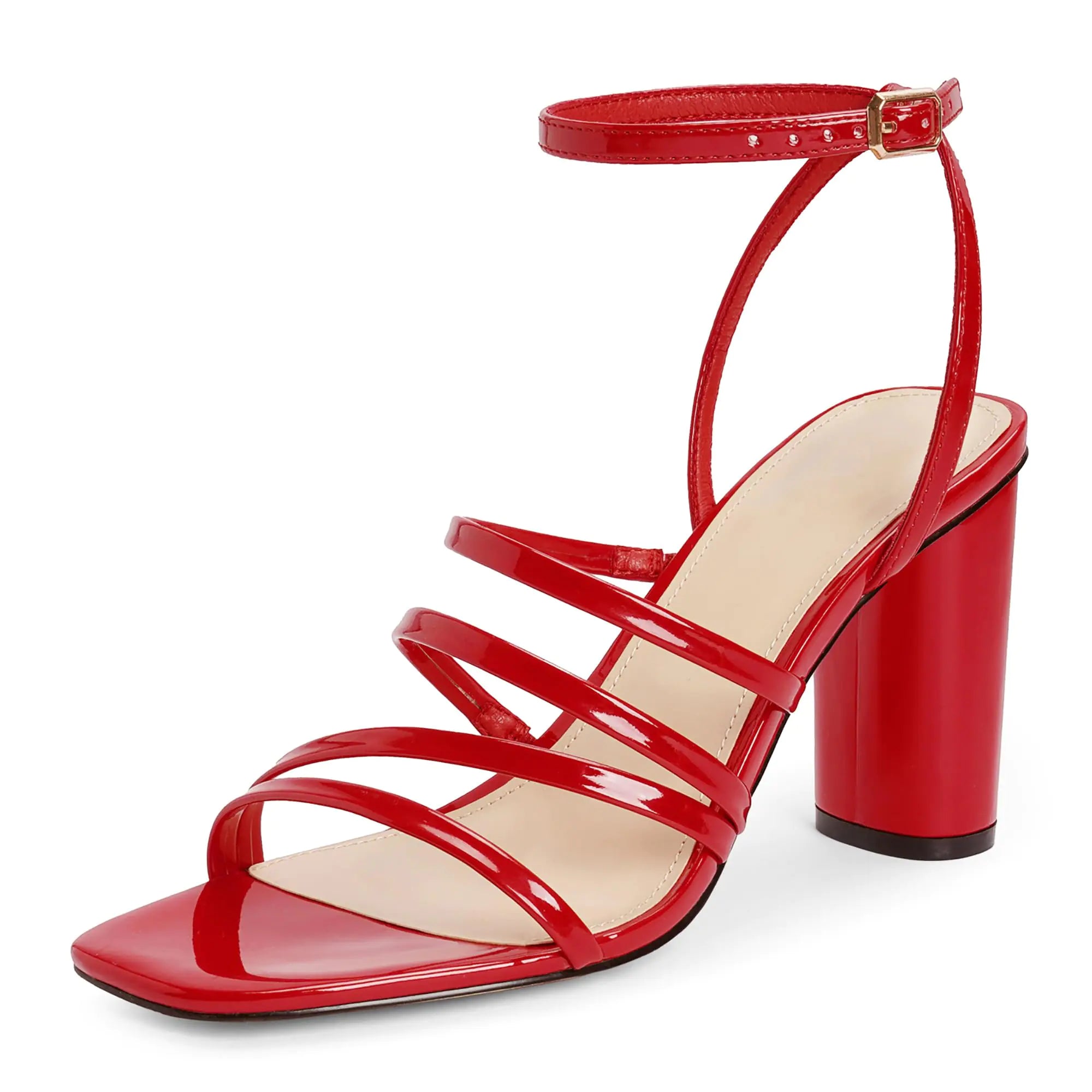 OPIRRTOY Heeled Sandals Square Open Toe Block High Heels