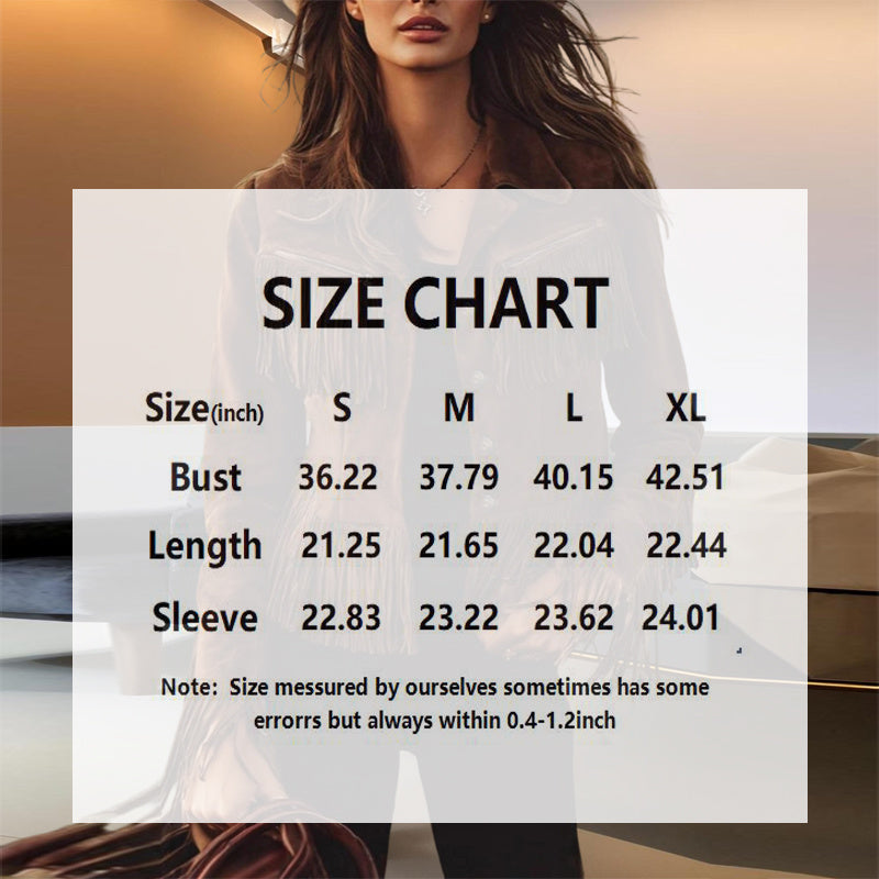 Fringe Suede-Look Long Sleeve Button Front Coat