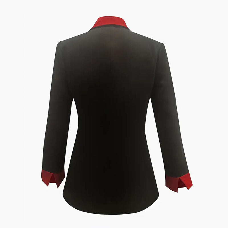 Notch Lapel Double-Breasted Long Sleeve Jacket