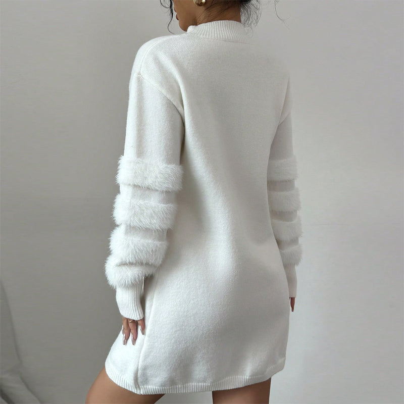 Plush Long Sleeve Mini Dress
