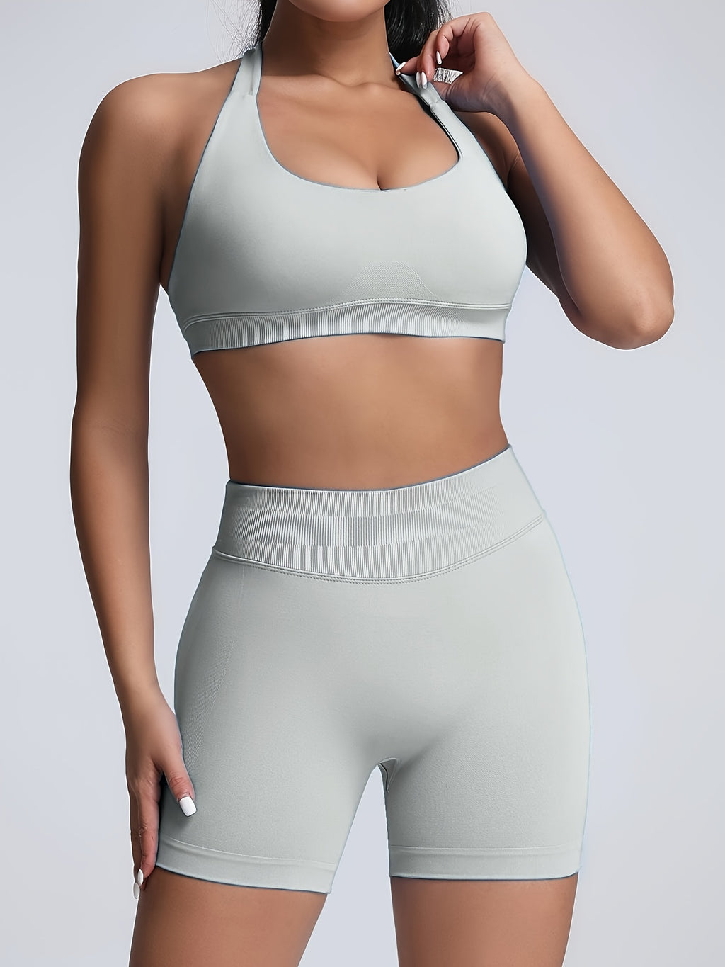 3-Pack Yoga Outfit  Sports Bra High-Waist Shorts  Quick-Dry