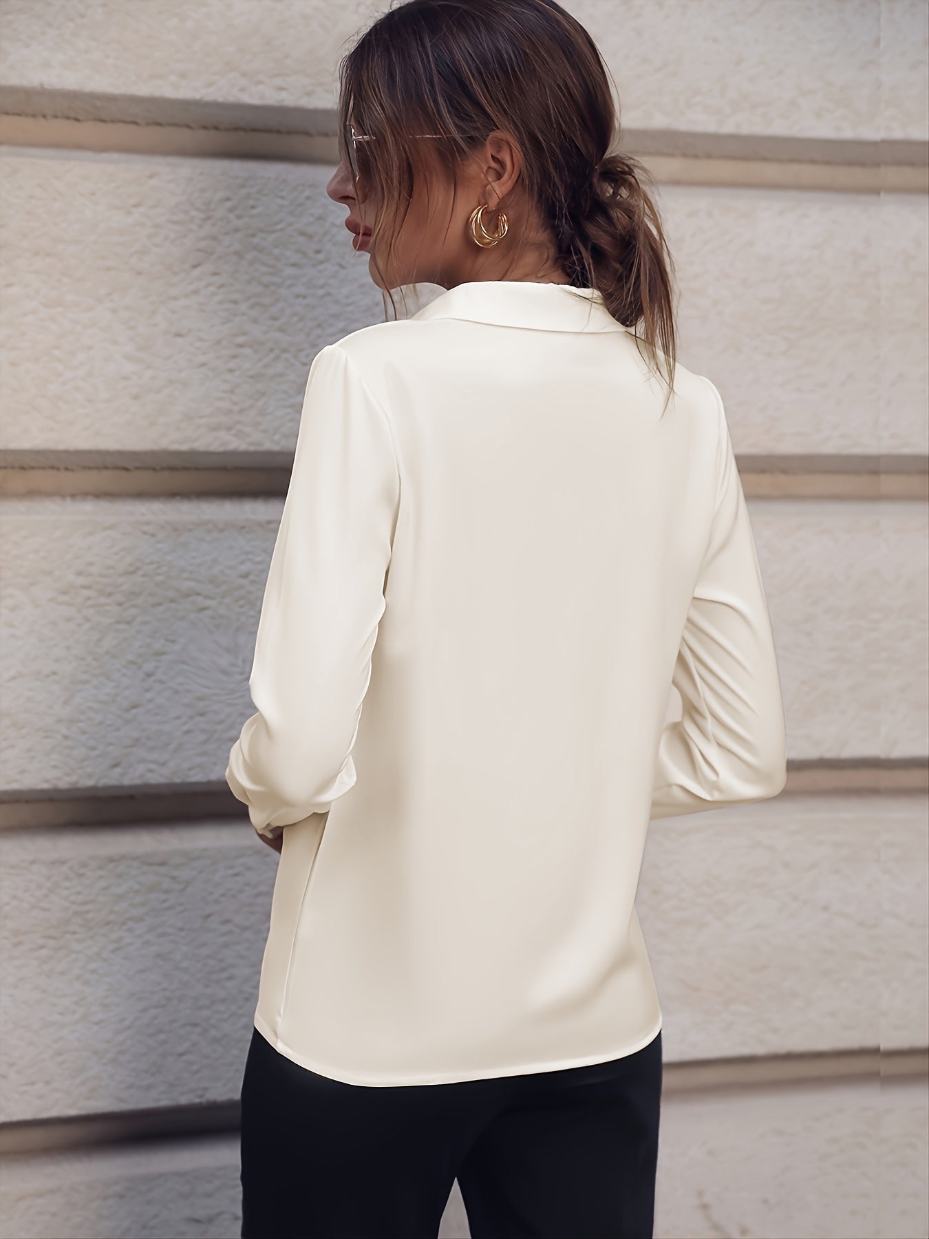Long Sleeve Shirt With Pearl Button