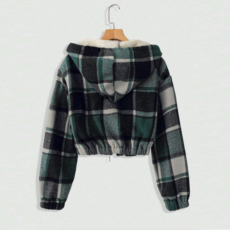Plaid Hooded Jacket