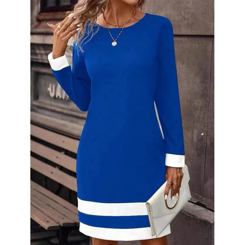 Long-sleeve Dress With Round Neckline
