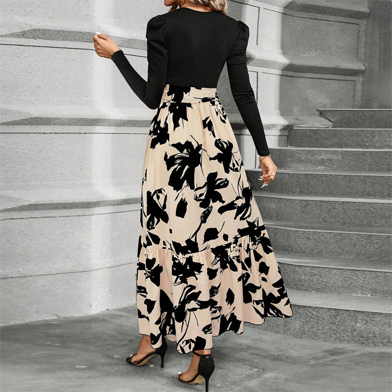 Round Neck Long Sleeve Dress